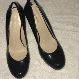 NineWest Navy Blue Patent Leather Classic Wedge